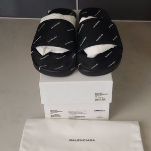 Balenciaga leather slides